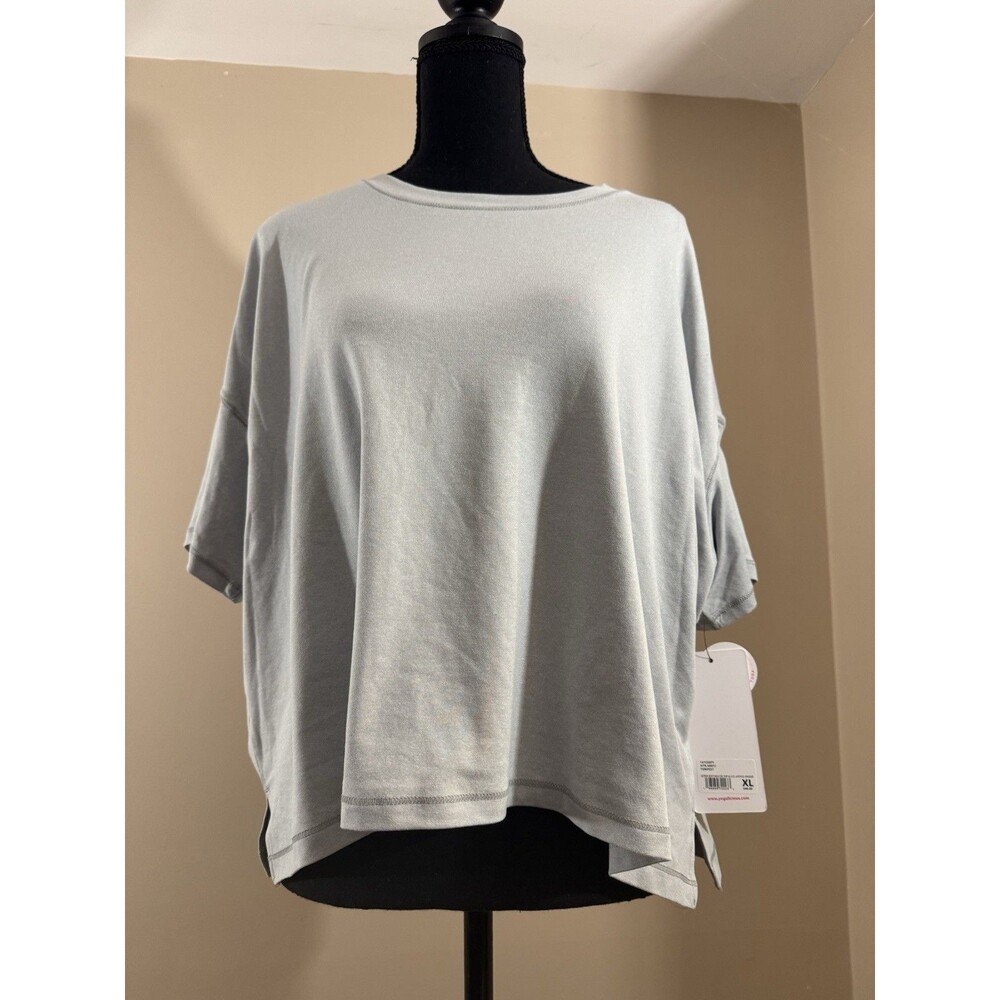 NWT Yogalicious Super Soft Deluxe Comfort T-shirt Grey/green Size XL